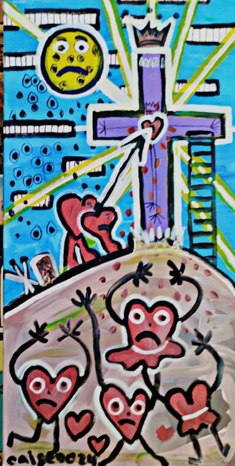 La crucifixión del Dios del amor 100x50